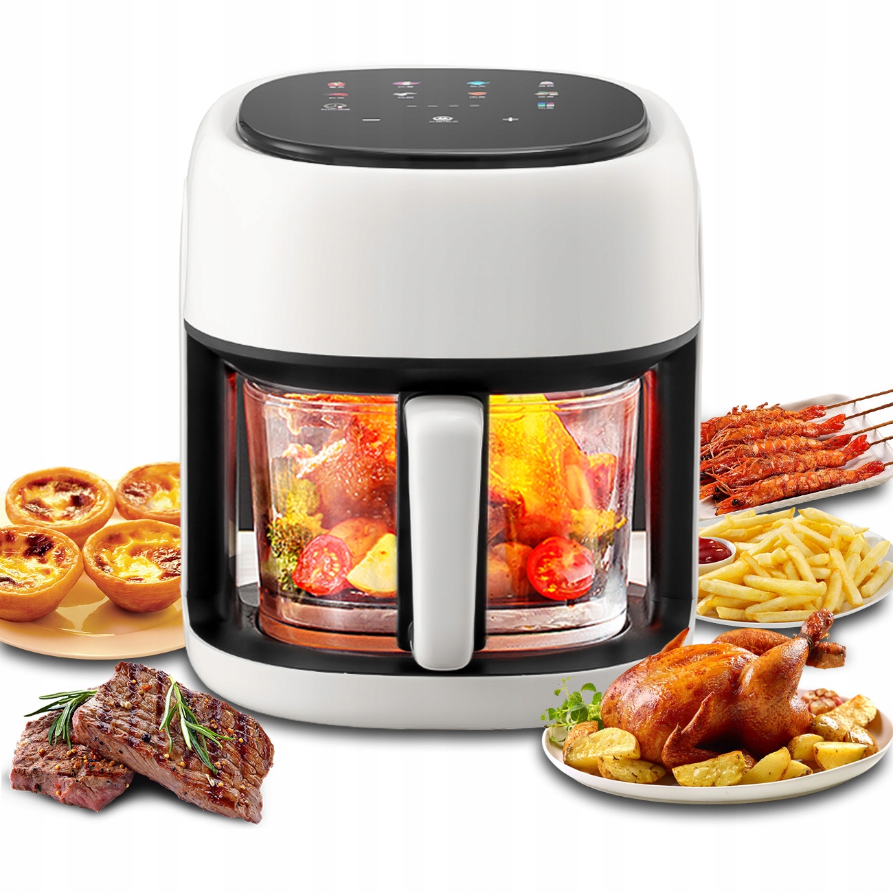 Fritéza Horkovzdušná 1350W 4,5L Bez Oleje S Nepřilnavým Povrchem A 10 Programy