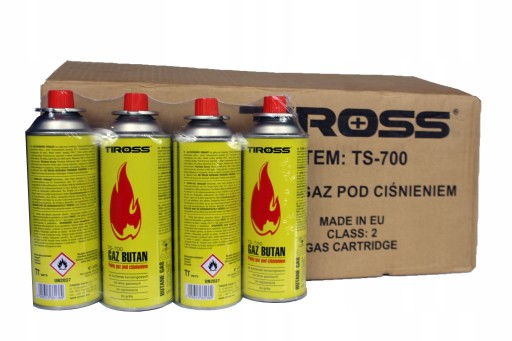 4xGAZ NABÓJ KARTUSZ GAZOWY 400ML TIROSS DO KUCHENEK NA BIWAK Marka Tiross
