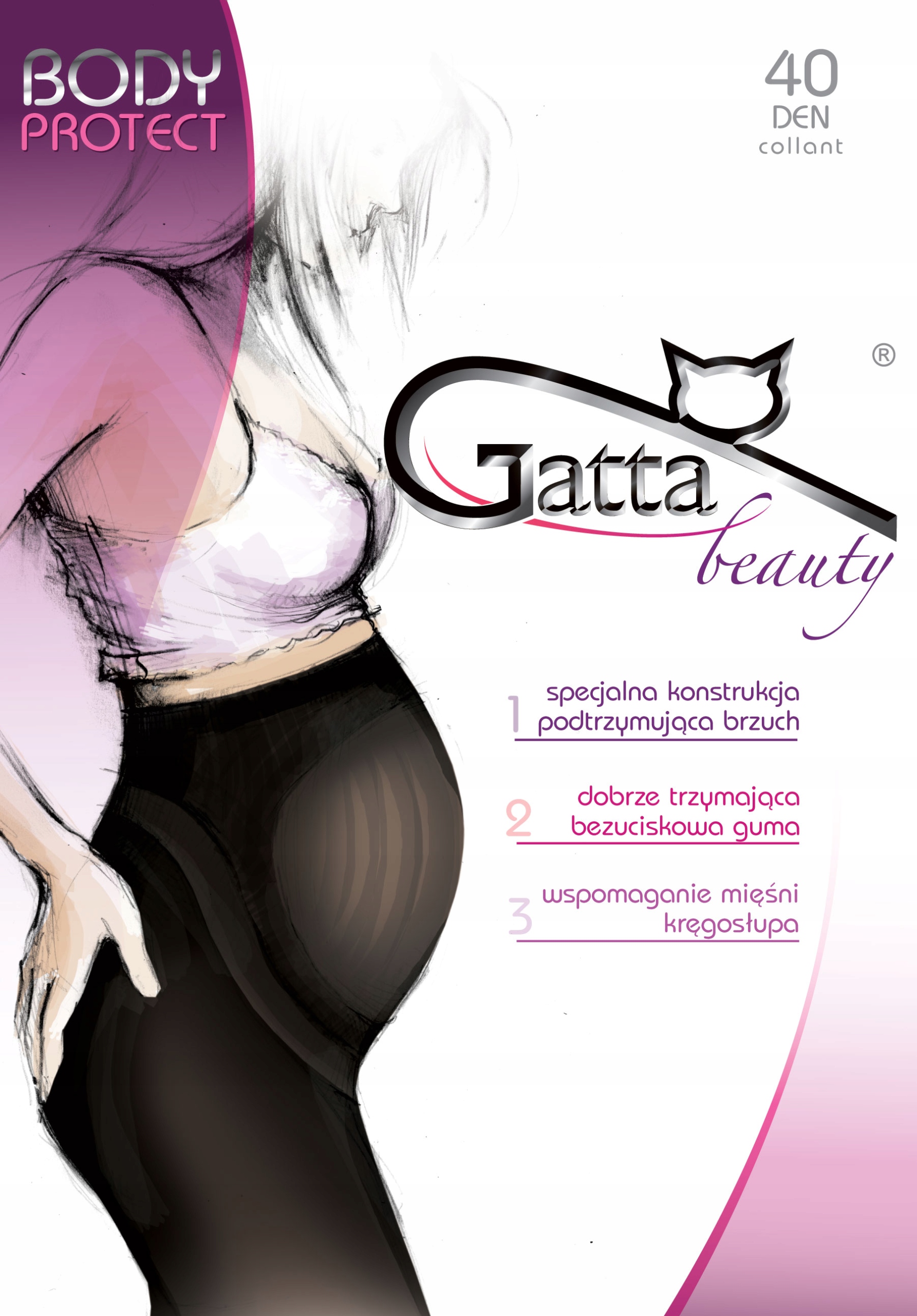 

Rajstopy ciążowe Gatta Body Protect 40 Den 2-S