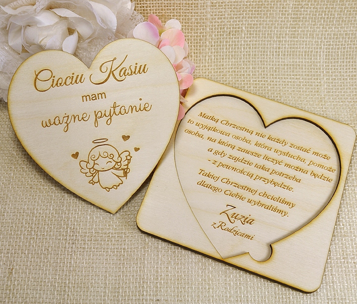 ZOSTANIESZ CHRZESTNĄ PYTANIE PROŚBA CIOCIU WUJKU Szerokość produktu 14 cm