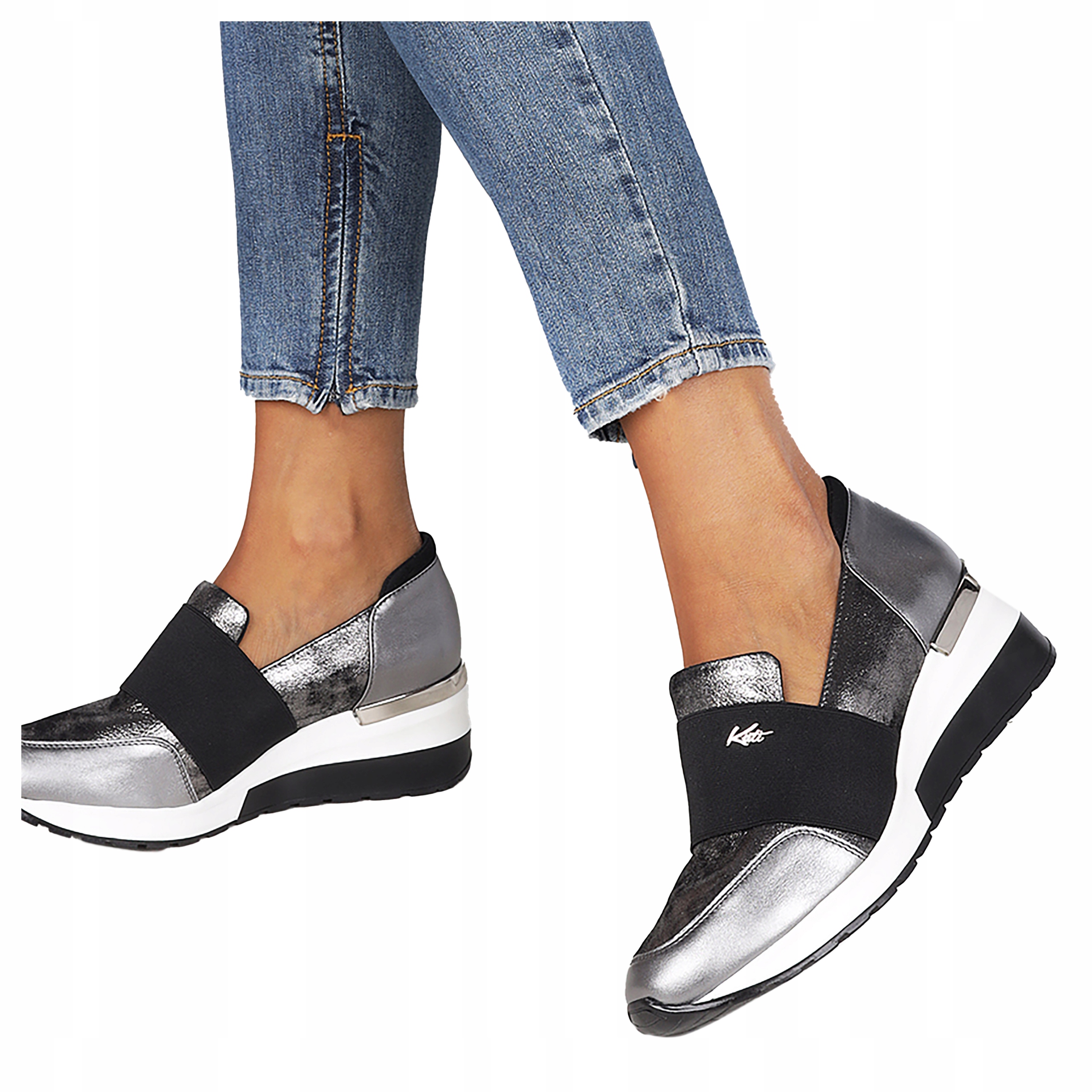 Tenisky Polobotky Sportovní Kožené Boty Koturn 41