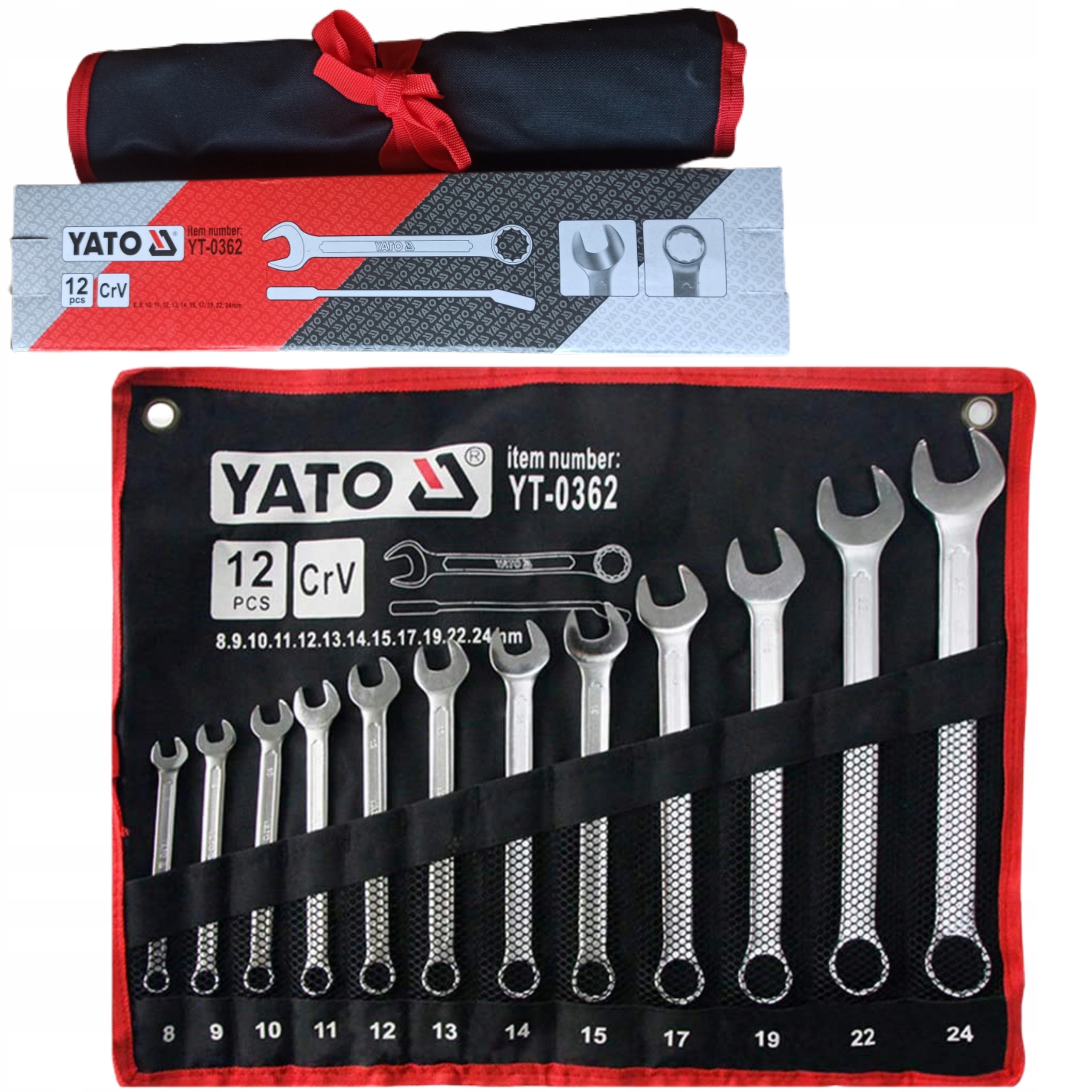 

Yato Klucze Płasko-oczkowe 8-24 Zestaw 12x YT-0362