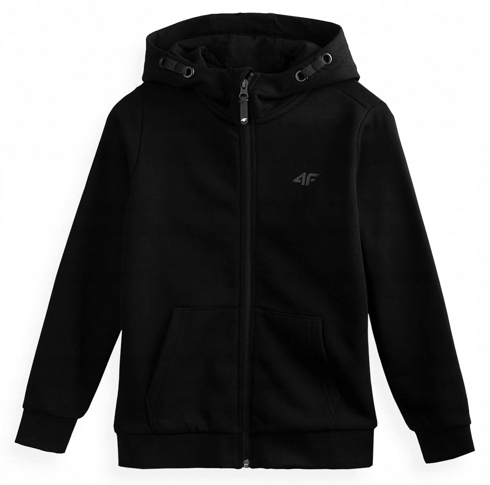 

Dziecięca czarna bluza z kapturem 4F 146 cm