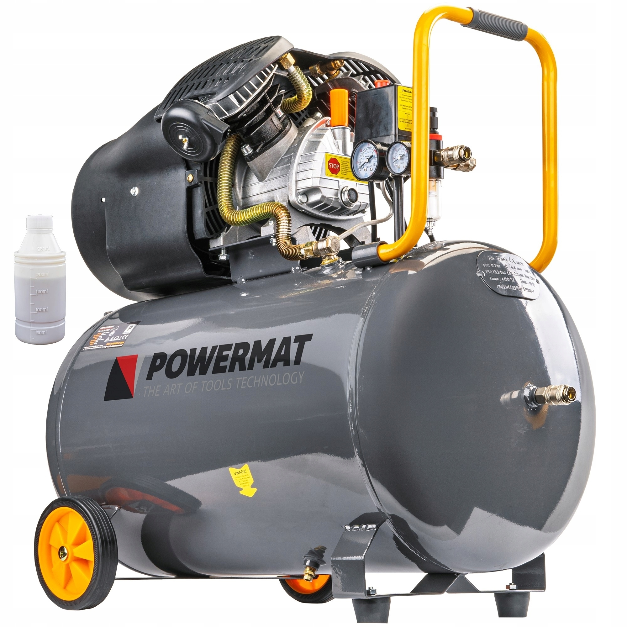 Olejový Kompresor 100L 8 Barů, Kompresor 230V, 530 l/min, 4,7 Hp PM-KO-100T-V2