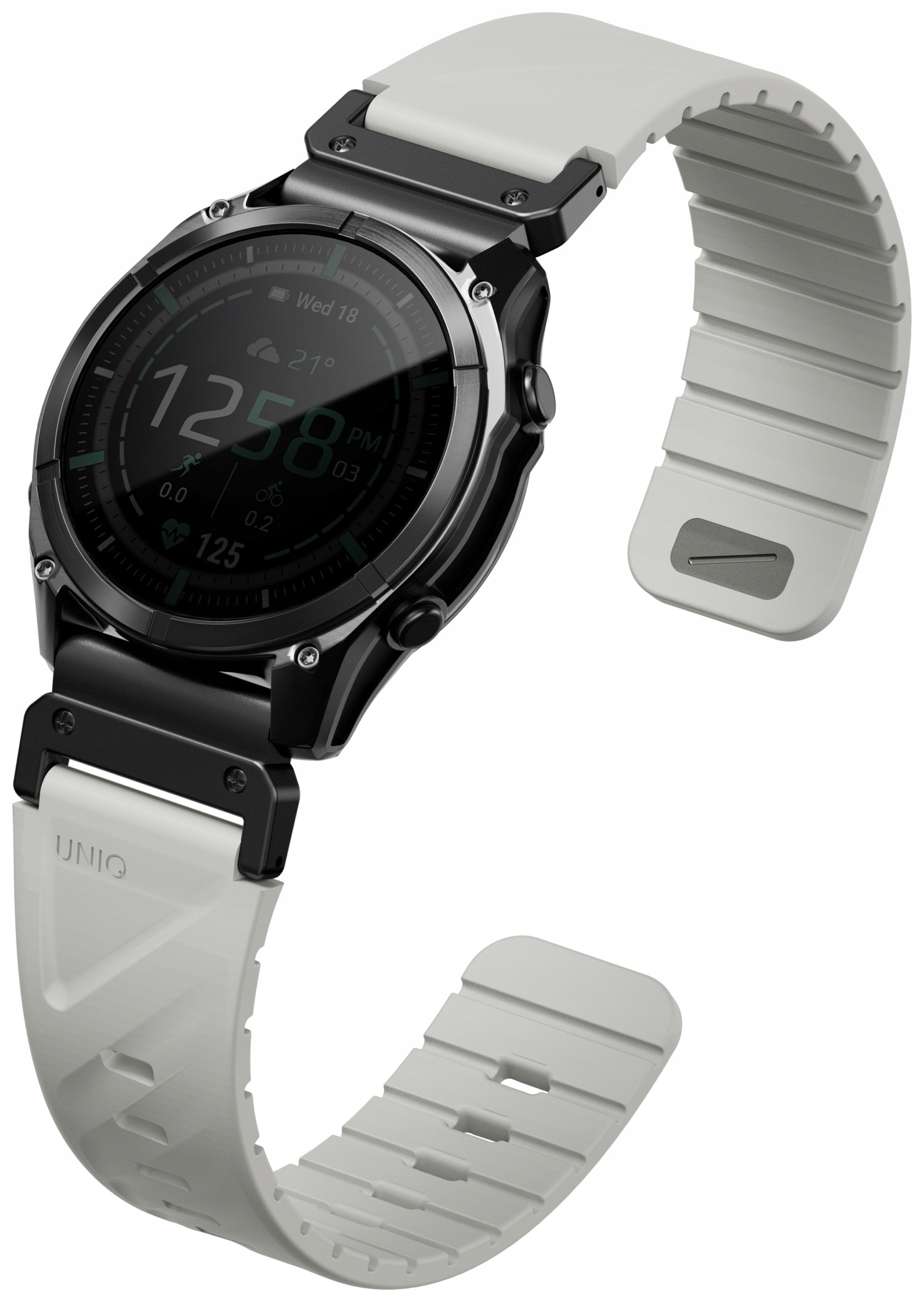 Pasek Uniq Fluo x Smart-Fit do koperty 44/45/46/47 mm Garmin 22mm Szary