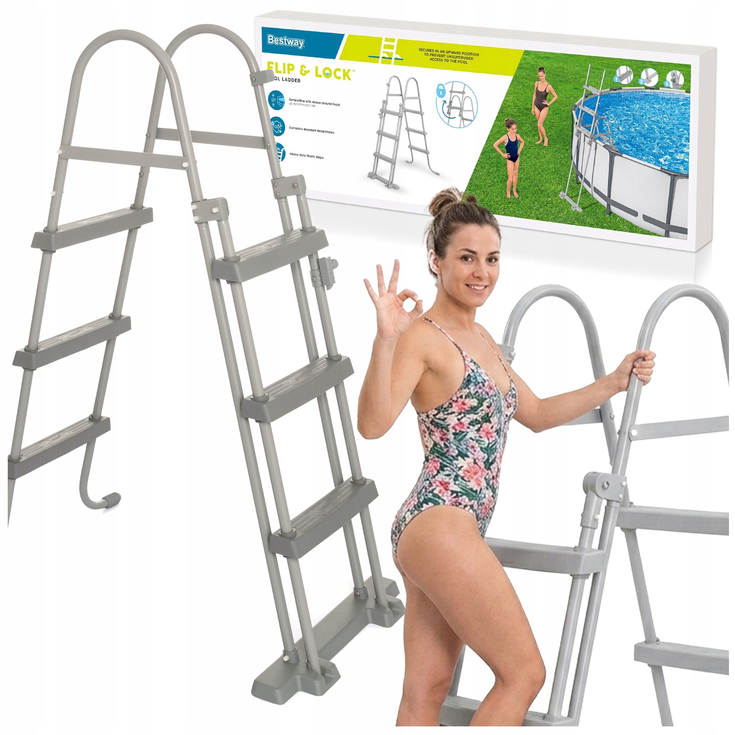 Žebřík do bazénu 107 cm Bestway 58330 pro výstup Model 2026