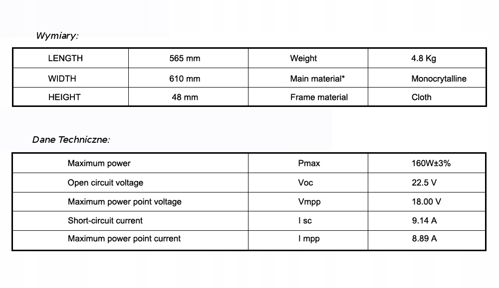 Panel solar plegable flexible para caravana hasta 300W
