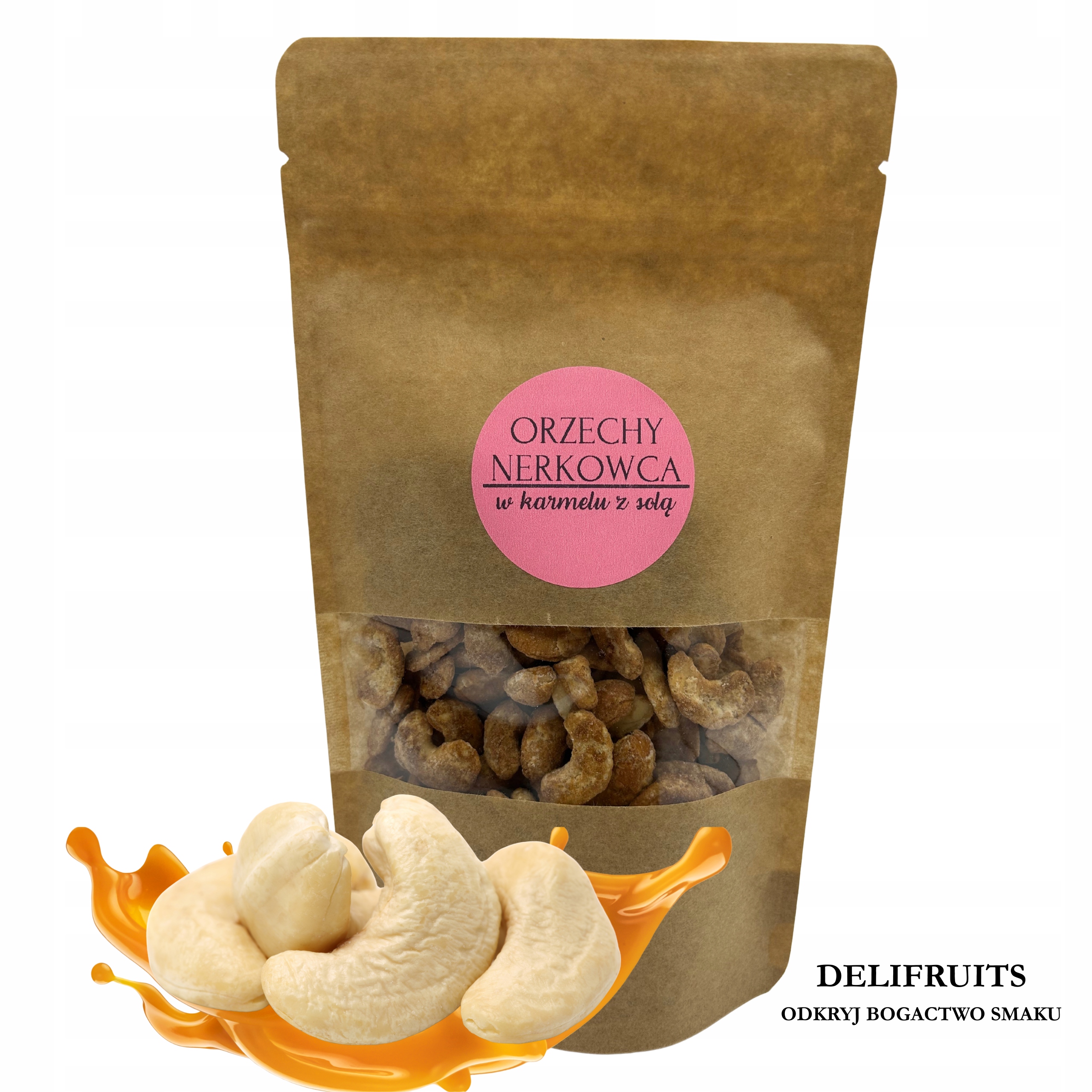 Levně Kešu Ořechy V Karamelu Se Solí 2,5 Kg (2500 G) Delifruits Karamelové Ořechy