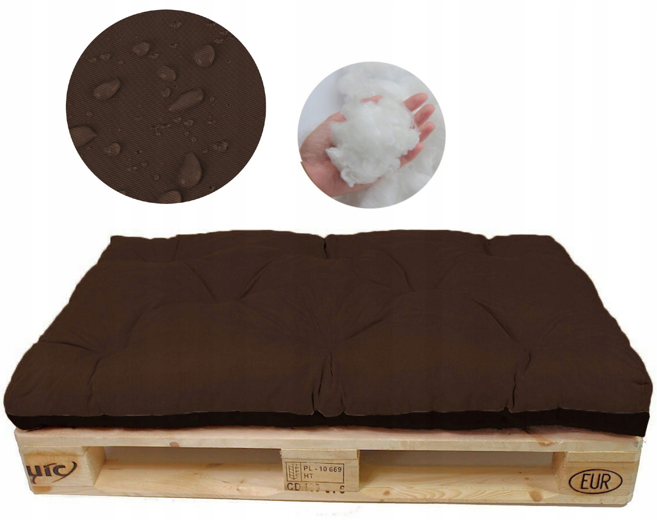 

Poduszka na ławkę z Palet huśtawkę 120x80 brąz