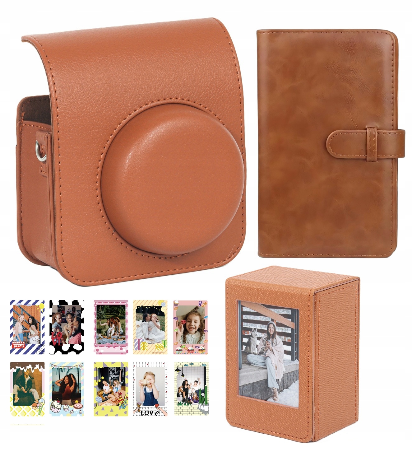 Sada 4v1 Pouzdro Album Pouzdro Box Samolepky Fotografie pro Fuji Instax Mini 41