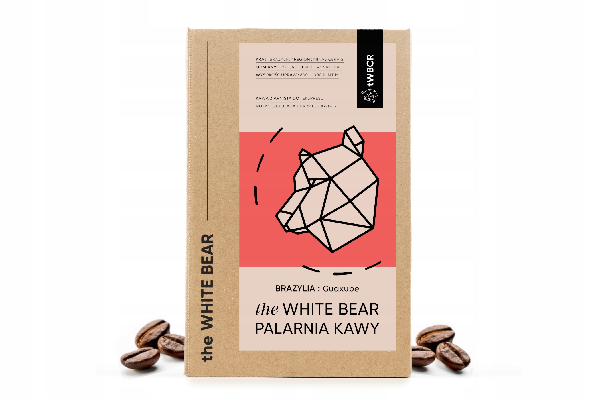 Levně Káva zrnková Arabica The White Bear Brazil Guaxupe 1000 g