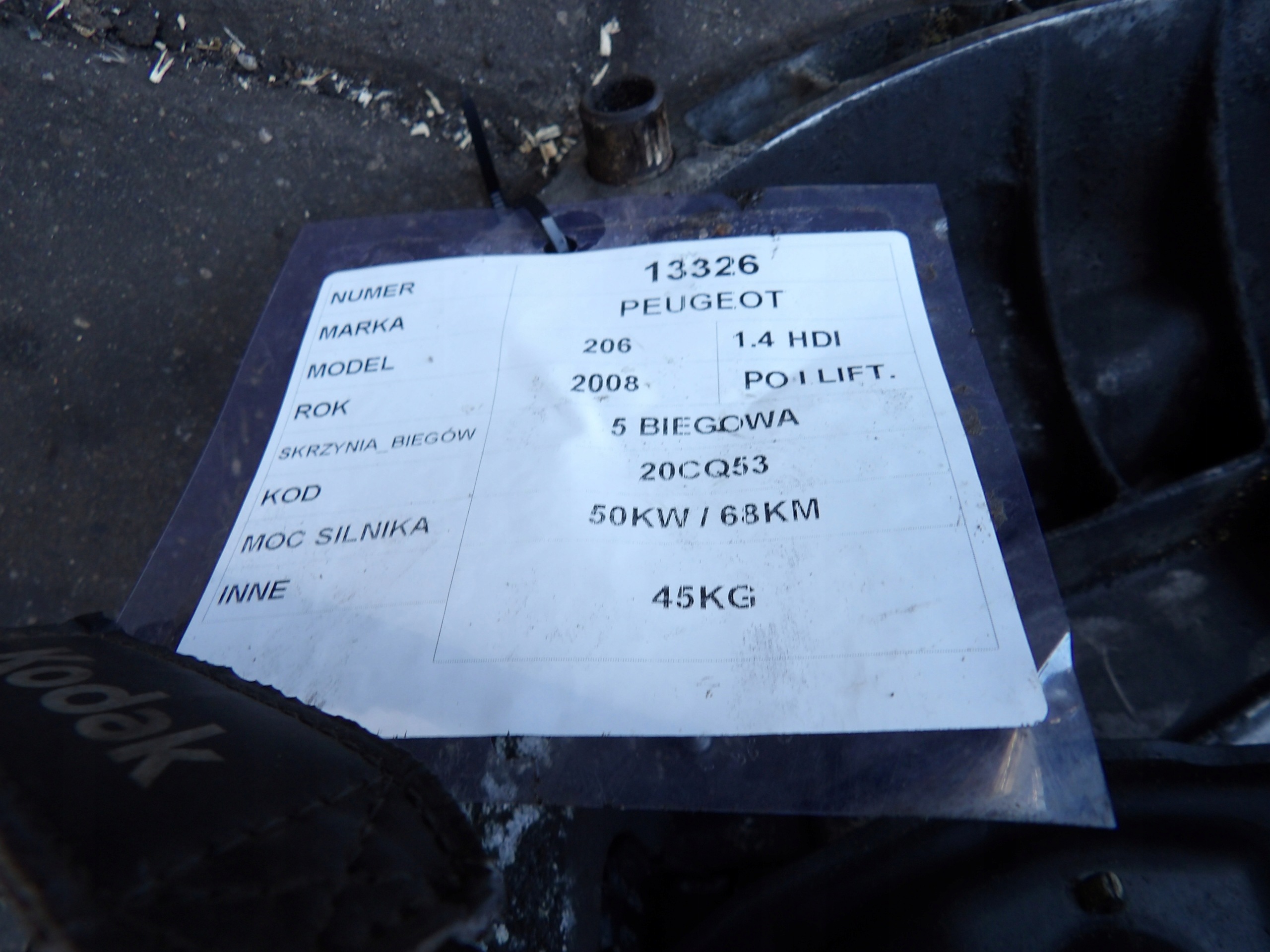 Peugeot 206 1,4 hdi Getriebe 20CQ53