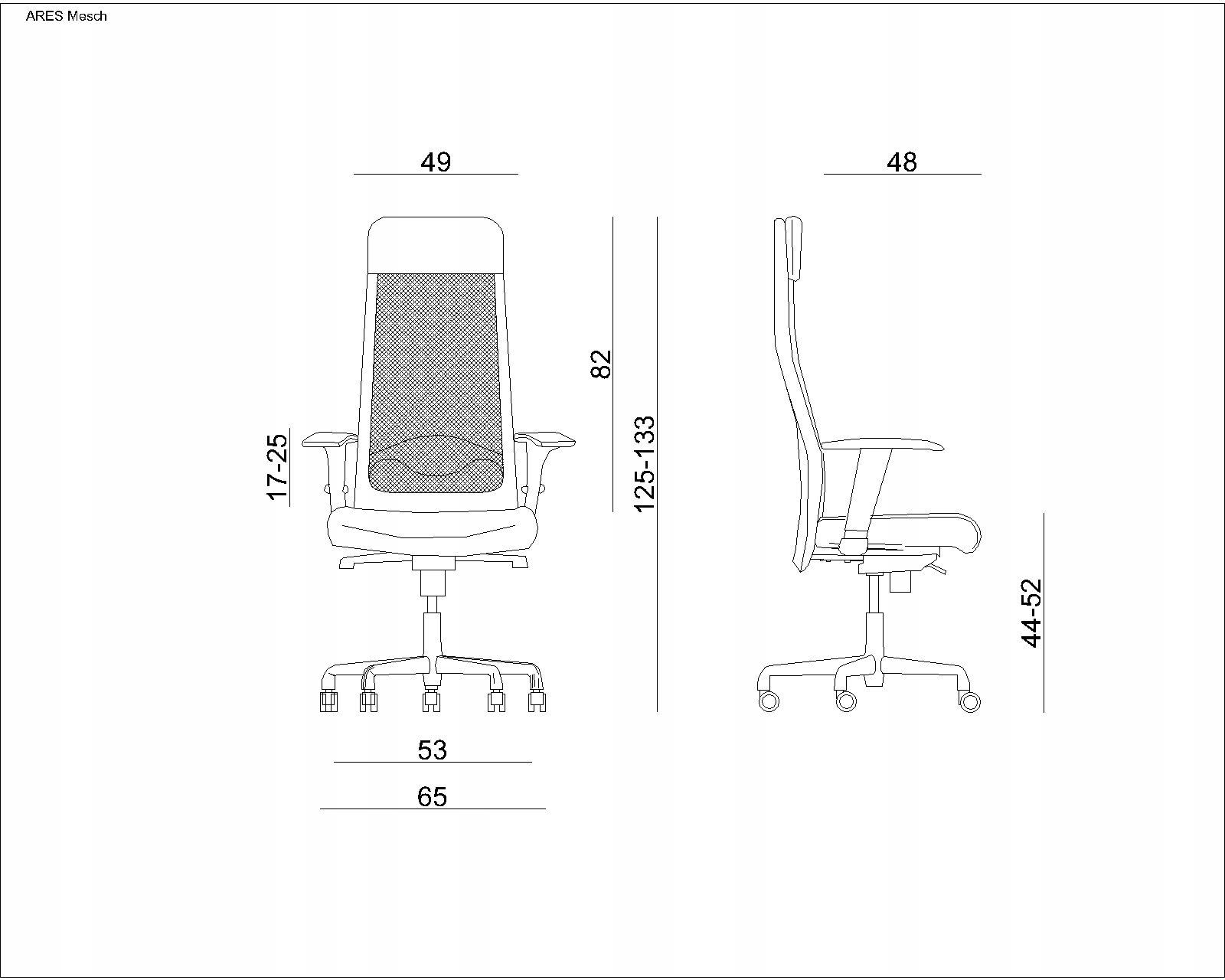 Fotel biurowy pracowniczy ARES MESH UNIQUE Deepred Kolekcja Ares Mesh