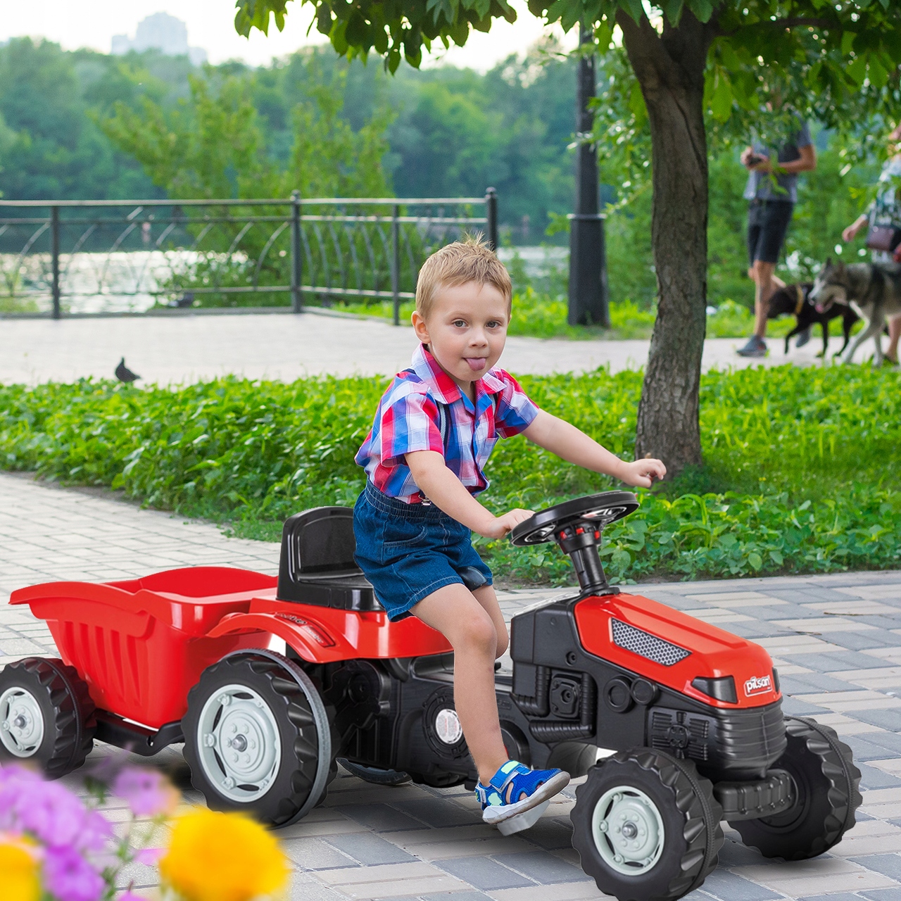 TRAKTOR Z PRZYCZEPĄ NA PEDAŁY OGROMNY TRAKTOREK Wiek dziecka 3 lata +