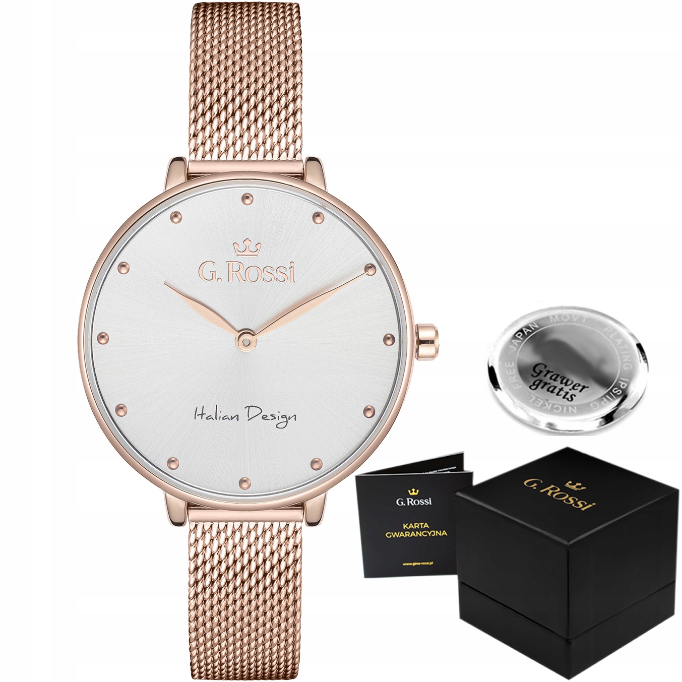 Dámské hodinky G. Rossi Elza mesh síťovina Krabička