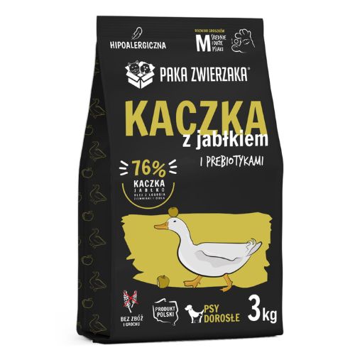 Paka Zwierzaka Kaczka z jabłkiem 3kg Karma sucha dla psa