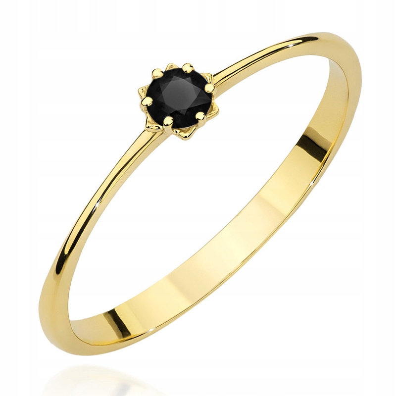 Zlatý Prstýnek S Černým Briliantem