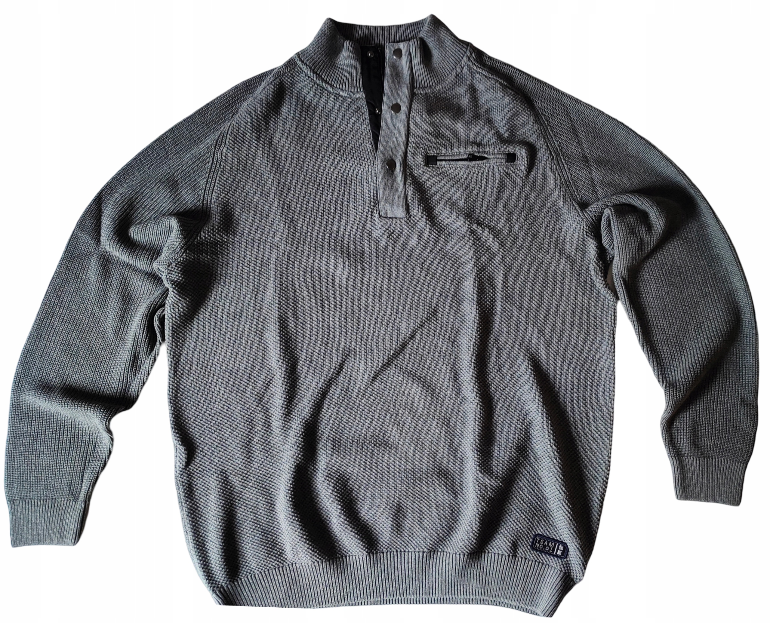 Kitaro Velké Rozměry Svetr Tlustý Stojáček Šedý Rozpěrka Na Prsa 5XL 154 cm