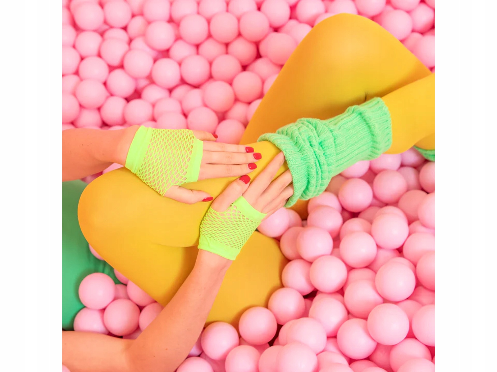 Rękawiczki z siatki bez palców 11cm neonowe zielone EAN (GTIN) 5904610134528