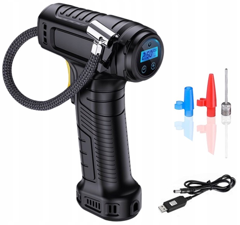 KOMPRESOR POMPKA do AUTA ROWERU Bezprzewodowy SPRĘŻARKA USB