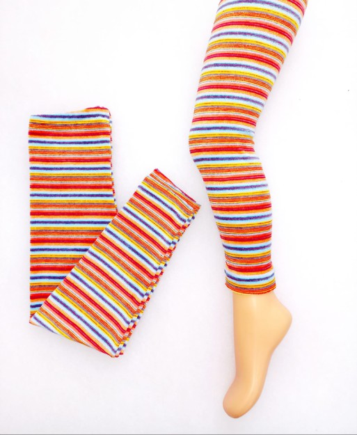 

Getry legginsy dziecięce welurowe paski r.104