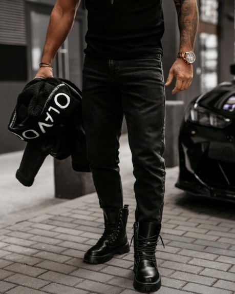 Pánské Džínové Kalhoty Deman O La Voga Černá XL