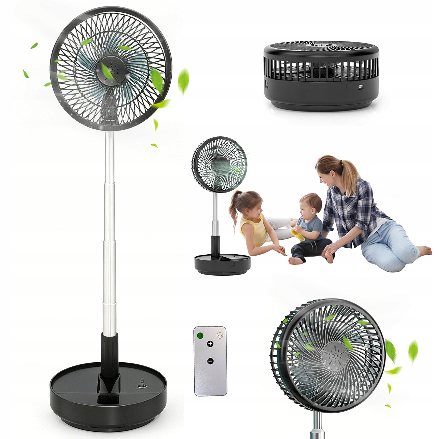 Podlahový Ventilátor Větrák Stojící 5 Lopatek Čtyři Rychlosti Dálkový Ovladač