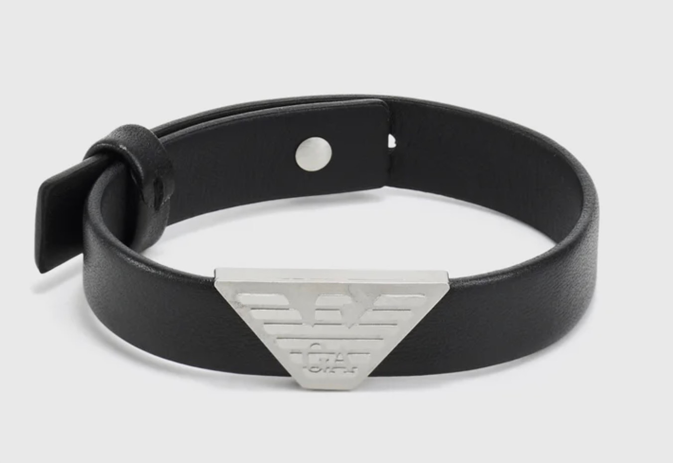Kožený náramek Armani Exchange černý