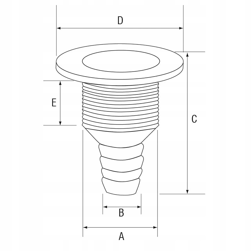 PRZEJŚCIE BURTOWE 7/8" Z KOŃCÓWKĄ WĄŻ 25 MM Rodzaj przejście burtowe
