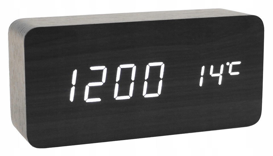 

Budzik Zegar Drewniany Data Led Termometr 862