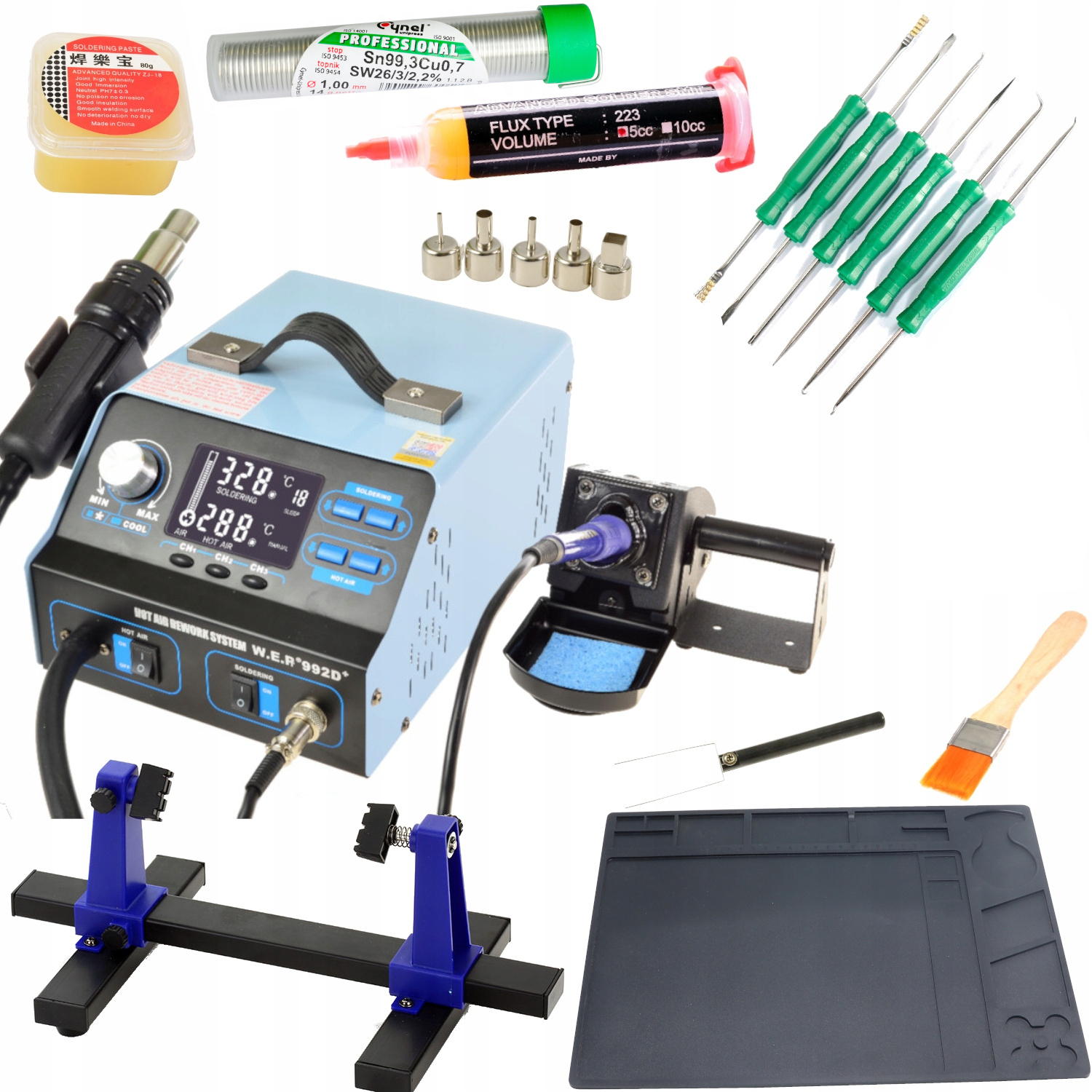 

Stacja Lutownicza Wep 992D+ ***full Pack***