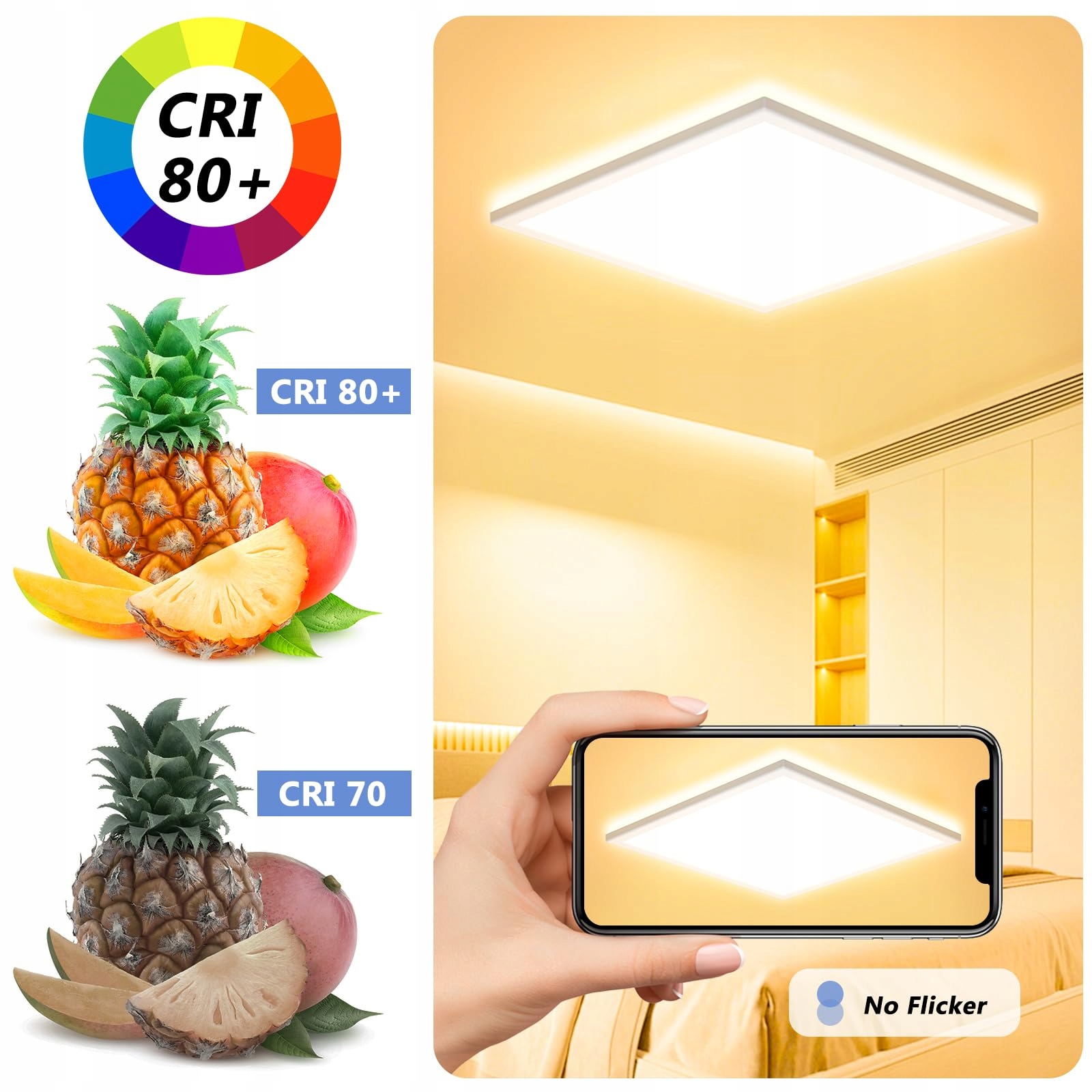 Feliigo Lampa Sufitowa LED 24W 2800LM IP44 Do Salonu i Łazienki — miniatura 4