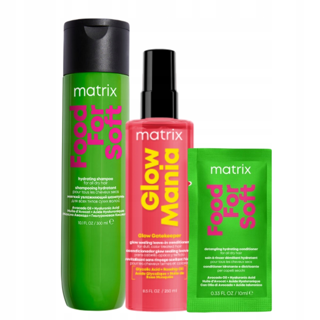 Matrix Food For Soft šampon na vlasy Glow Mania kondicionér na vlasy +dárek