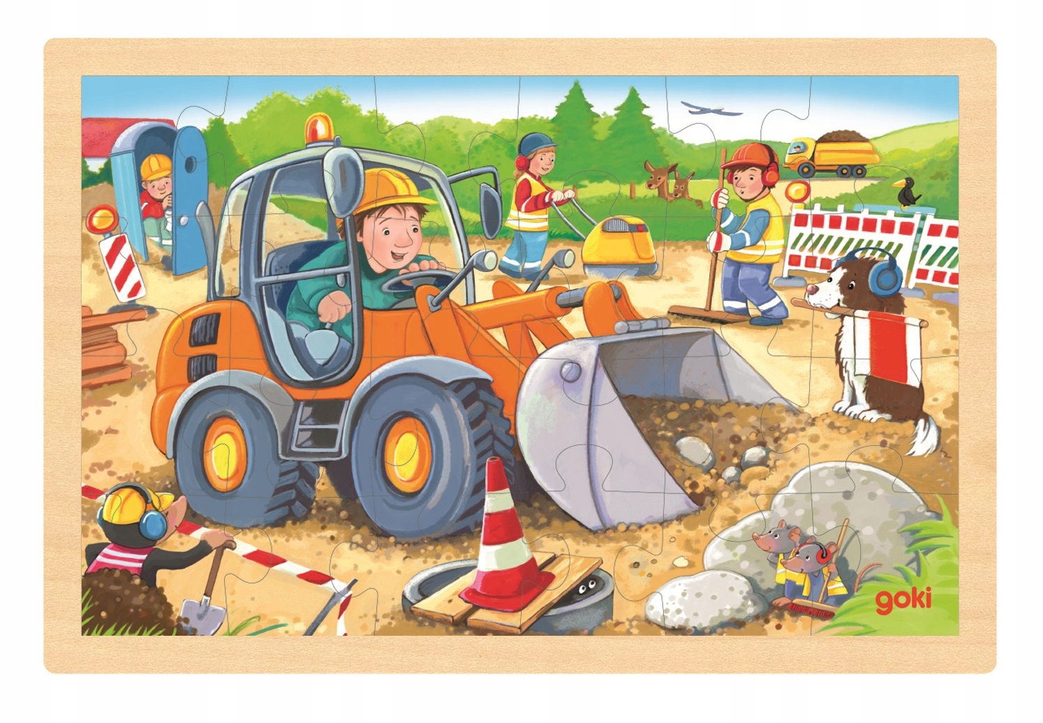 

Układanka duża dla dzieci Puzzle Koparko-ładowarka
