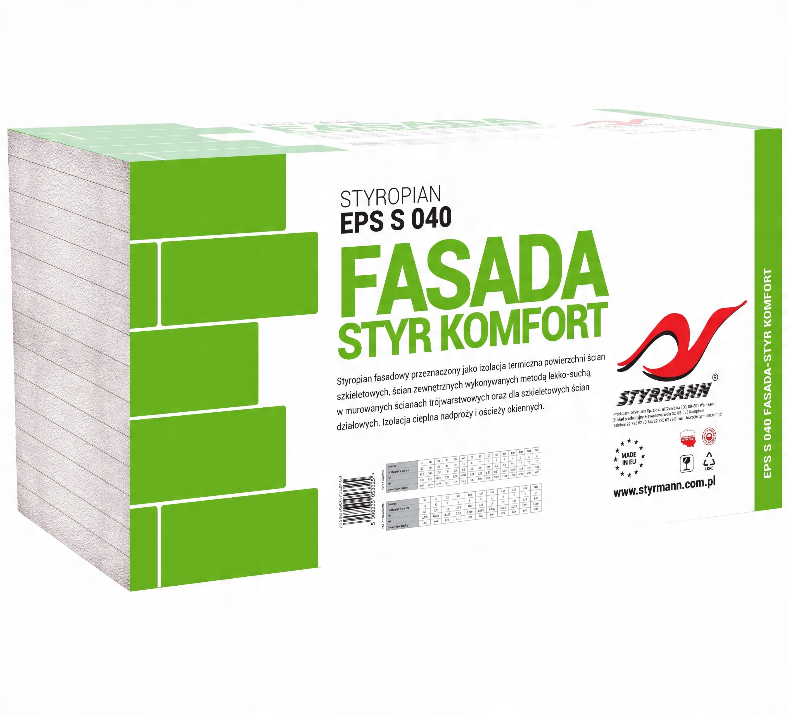

Styropian Elewacja Fasada 040 / 6cm / paczka 5m2