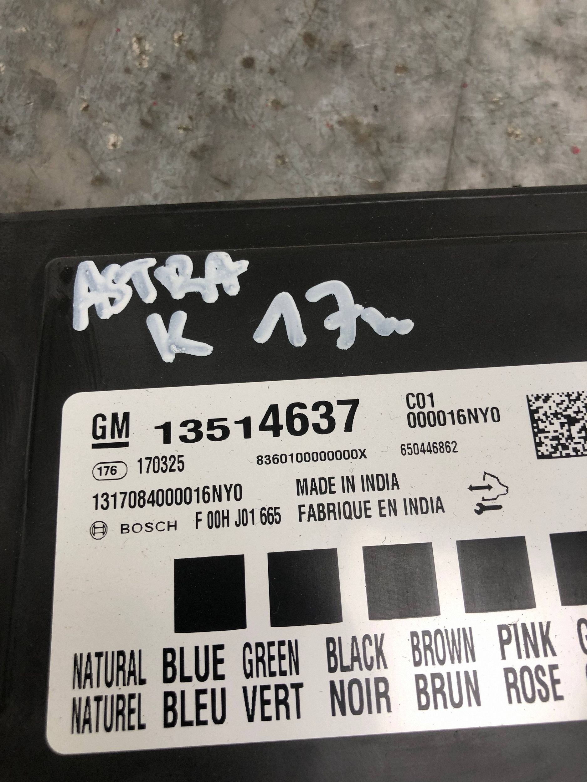 module control unit KOMFORTU OPEL ASTRA K KOMBI 13514637