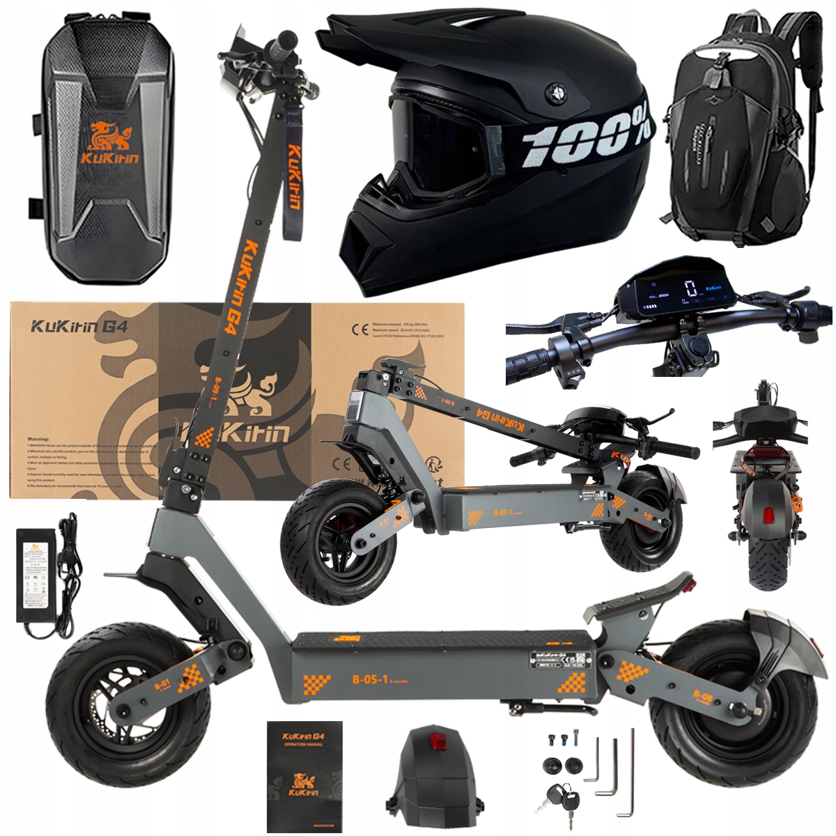 KuKirin G4 Skládací elektrická vozidla 2000W 70KM/H 60V 20Ah 75km Dárek