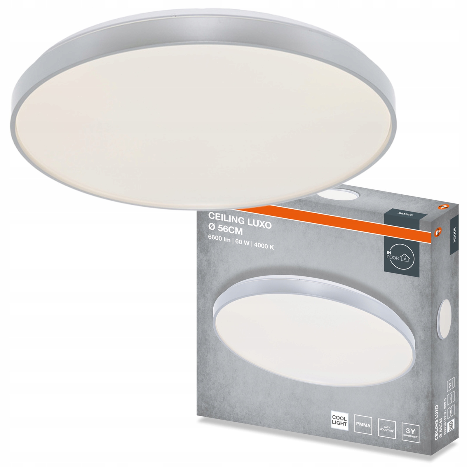Stropní Svítidlo Led Stropní Svítidlo Nástěnné svítidlo Panel 60W 3300lm 4000K Osram
