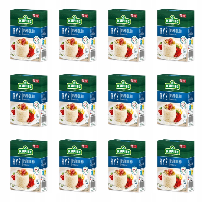 Parboiled rýže Parabolický přírodní Sypký Kupiec Sáčky 4x100 g X12