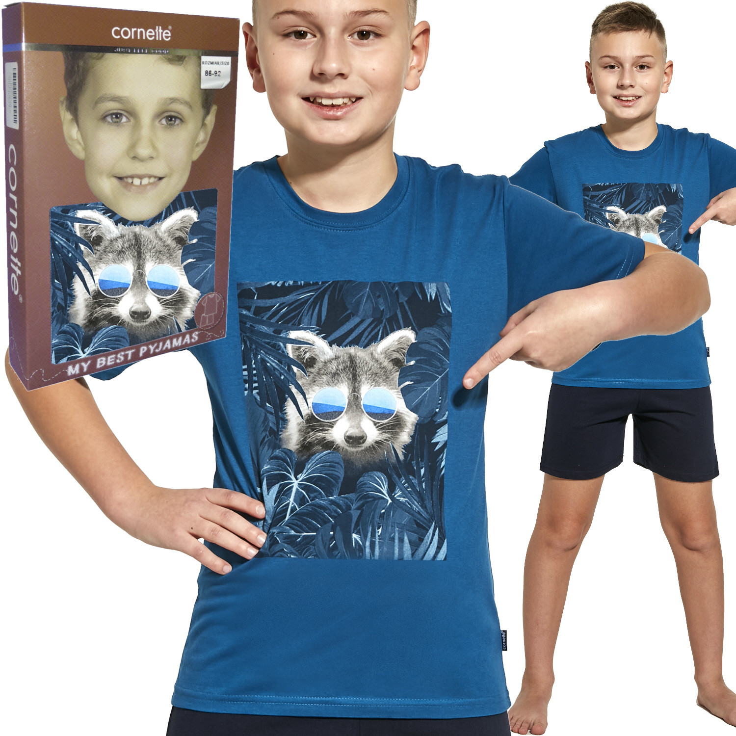 

Cornette piżama chłopięca 476/102 Raccoon morski