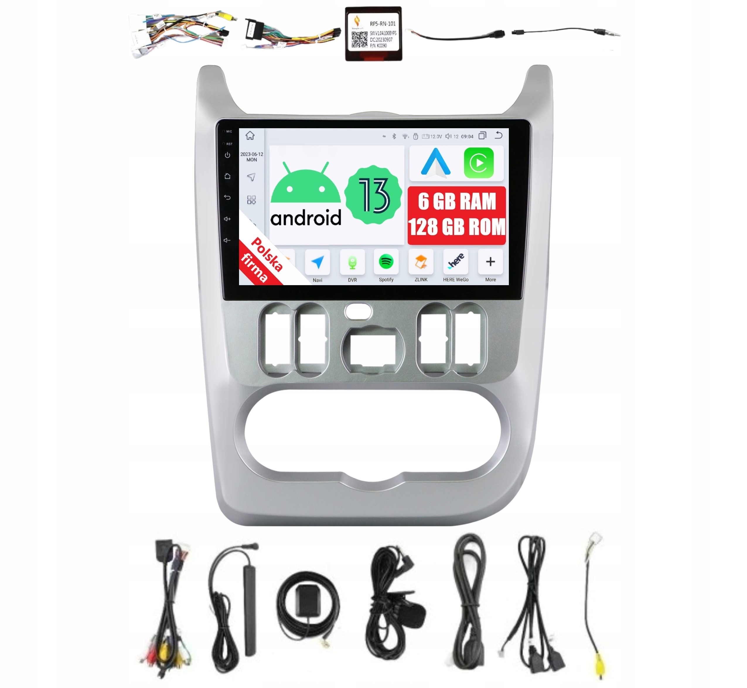 Rádio 2DIN Navigácia Android Dacia Logan 1 I Sandero A 6 Gb Carplay Dsp Lte