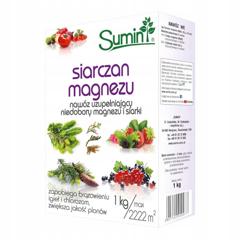 

Siarczan Magnezu Nawóz Magnez i Siarka 1kg Sumin
