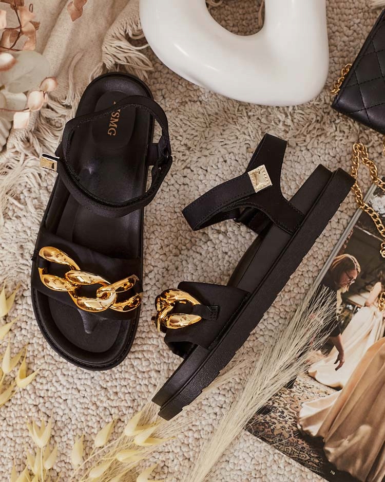 CZARNE SANDAŁY DAMSKIE ORETTE Płeć kobieta