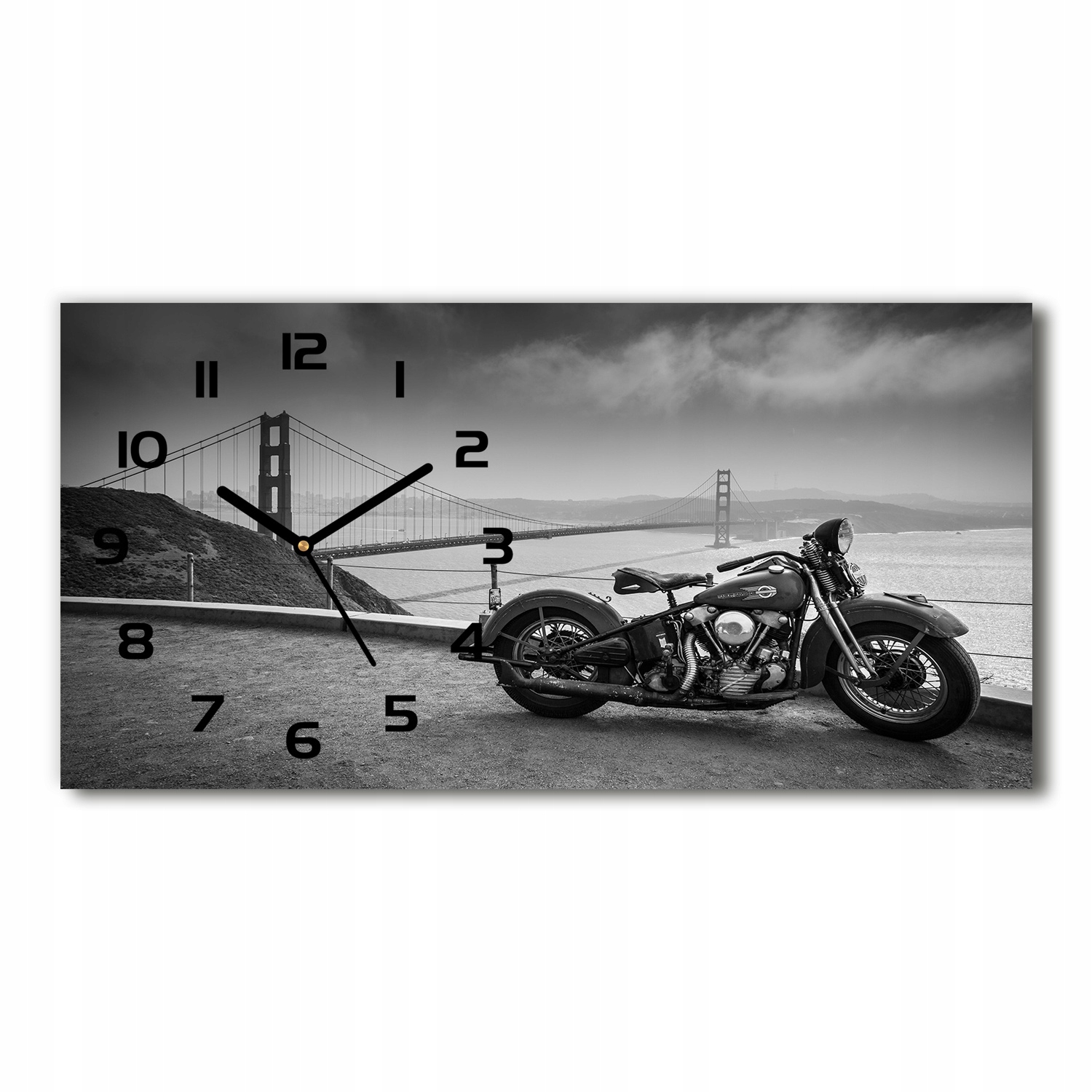 

Szklany zegar ścienny do salonu Motocykl 60x30 cm