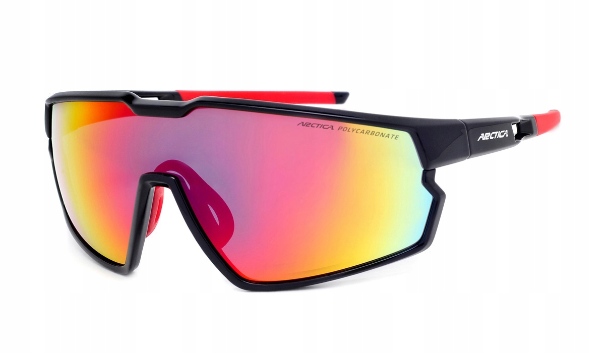 Cyklistické Brýle Arctica S-333 Široké Zorné Pole Červené Zrcadlo UV400