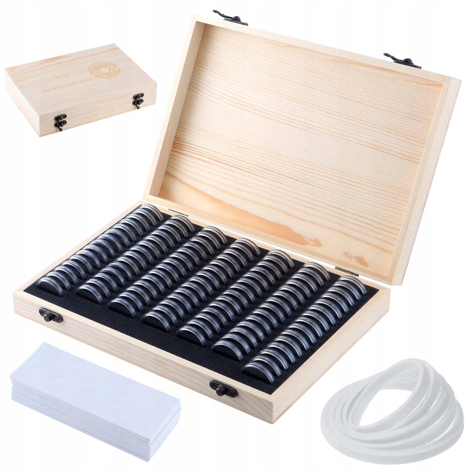 Klaser Na Mince 18/21/25/27/30MM 100KS Dřevěné