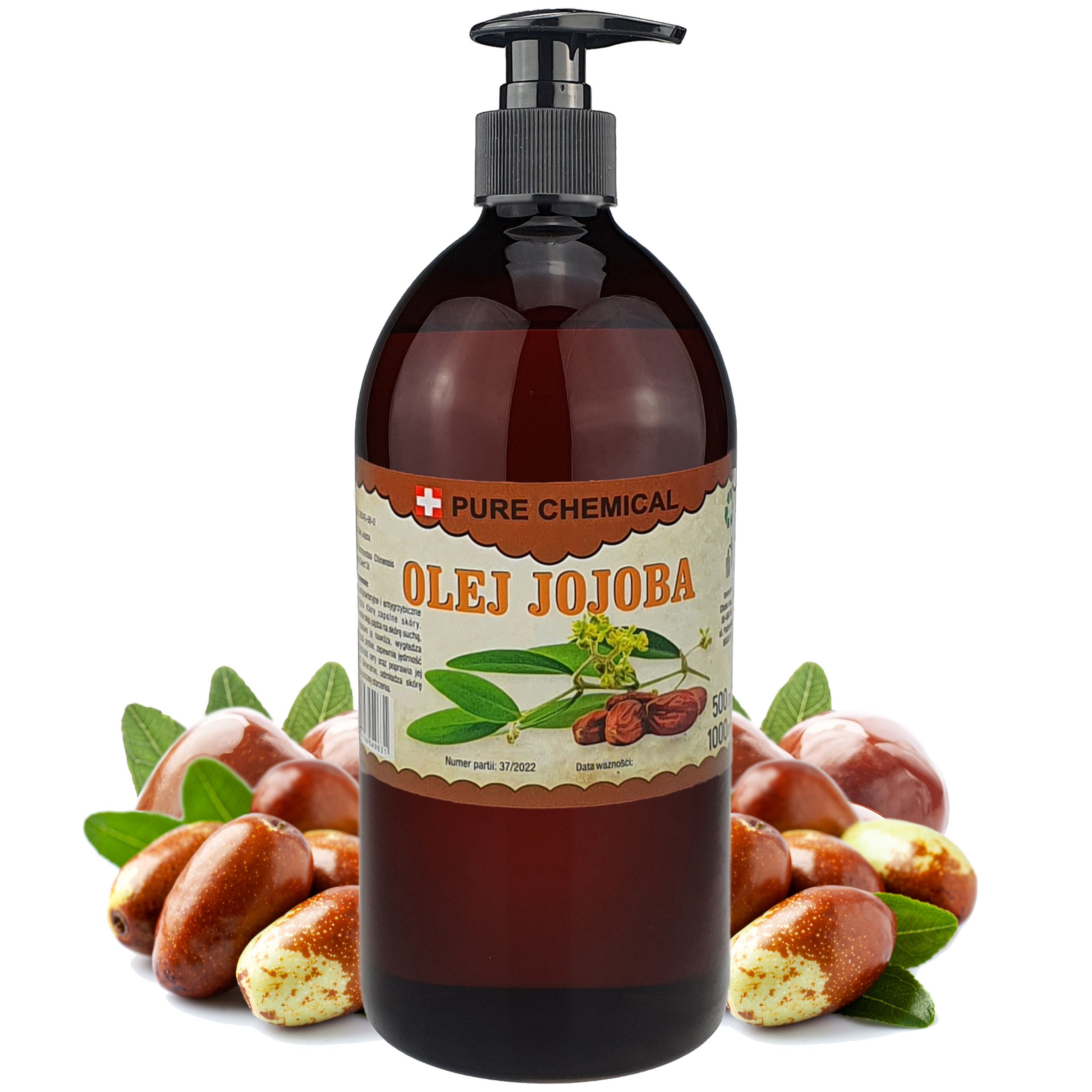 OLEJ JOJOBA NATURALNY TŁOCZONY NA ZIMNO NIERAFINOWANY + DOZOWNIK 1l