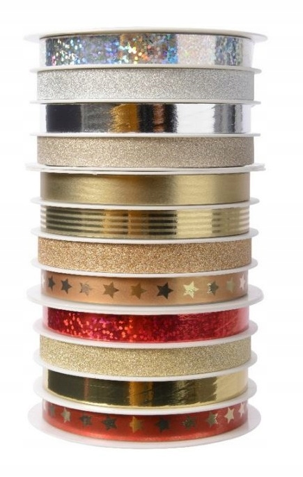 

Wstążka Świąteczna Dekoracyjna Ozdobna MIX Wzorów