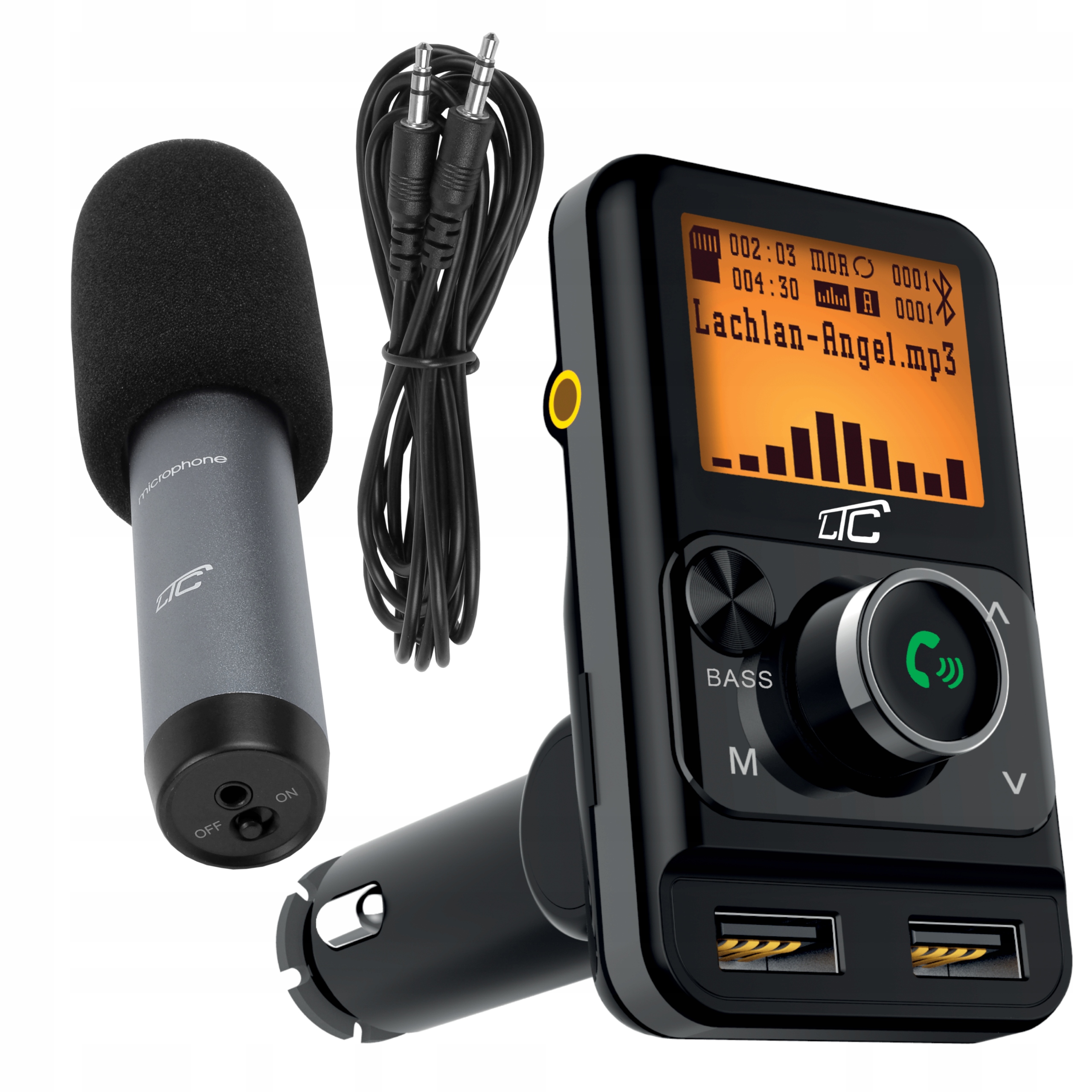 TRANSMITER FM BLUETOOTH MP3 ŁADOWARKA USB MIKROFON Marka LTC