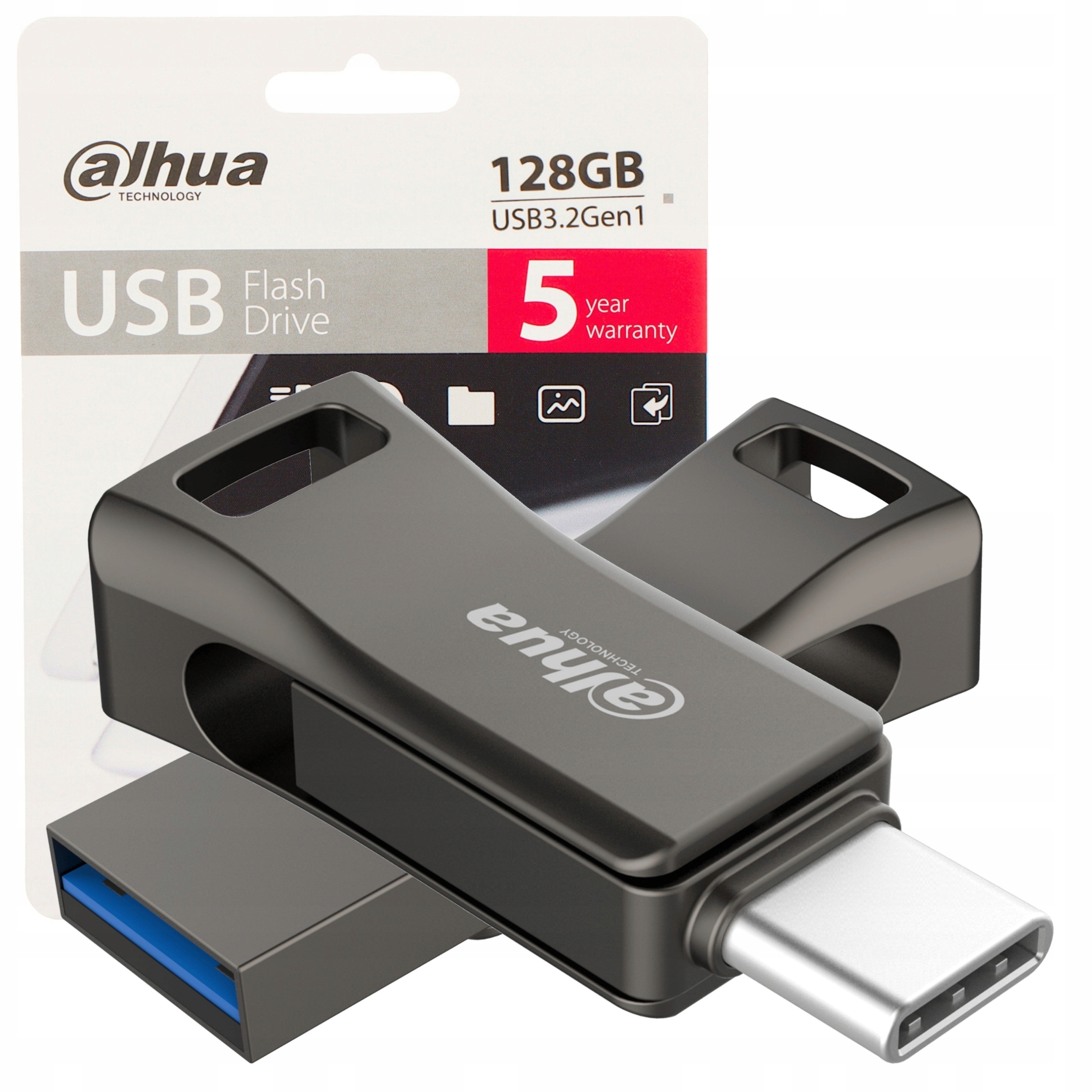 Pendrive Dahua USB-P639-32-128GB 128GB 100Mb/s Usb 3.2 Usb-c dwa złącza